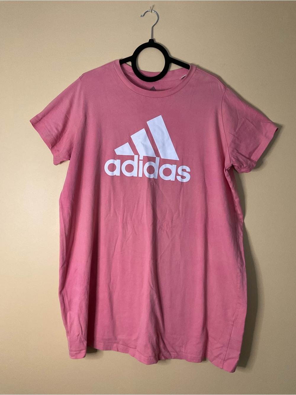adidas Pink Short Sleeve Tee with White Logo